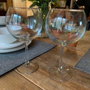 Two One World Observatory wine glasses